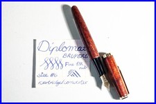 Großer DIPLOMAT Patronen Füller in Bruyère Wood & Gold 750 18K F Feder