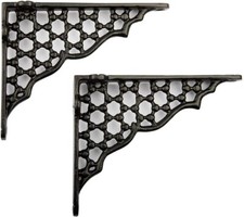 8 x 7" Antik Schwarz Regalträger Wabe - Metall, Gerüstbrett Schwebend