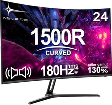 Minifire 24 Zoll Curved Gaming Monitor 180Hz, 1ms, FHD PC Bildschirm 1500R, Mit
