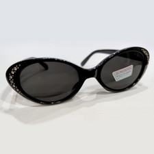 Stylische Designer Sonnenbrille Strass Damenbrille schwarz getönt Kunststoff