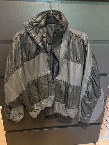Damen lederjacke grau schwarz - damen,