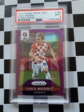 2016 Panini Prizm UEFA Euro Luka Modric Purple /99 Croatia PSA 9
