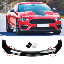 Für Ford Mustang 2000-2021 Glänz Schwarz Frontspoiler Spoilerschwert Frontlippe