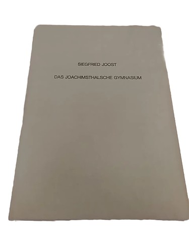 Joachimsthal gymnasium buch - -,