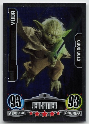 Yoda 196 star card - yoda, topps