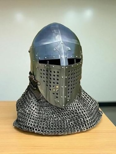Mittelalter stahl ritterhelm - mittelalter,
