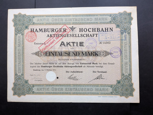 Aktie über 1000 mark - über,