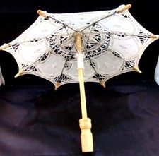 alter Spitzenschirm Sonnenschirm Dekoschirm Baumwollspitze