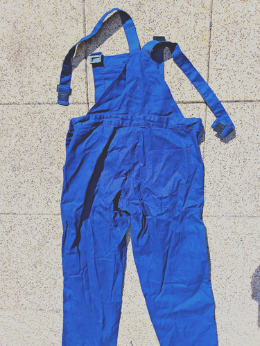 Blaue arbeits latzhose mit - arbeits-latzhose,