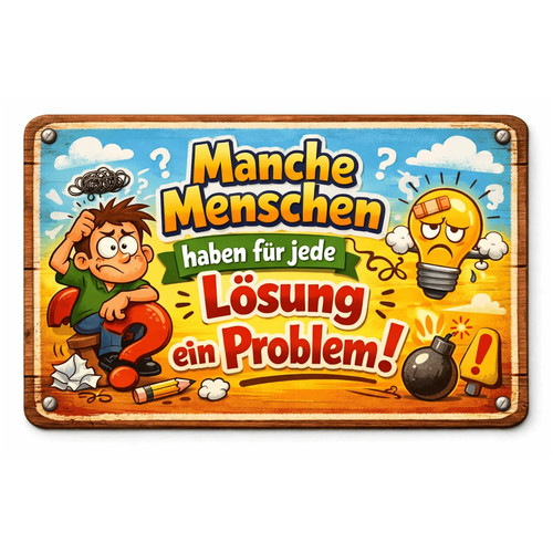 Problemlösung blechschild - problemlösung,