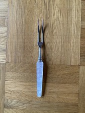 Vintage-Serviergabel mit Perlmuttgriff, ca. 16,5 cm lang, Einzelstück 