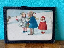 Bild Hinter Glas Kinder Schnee   Puppenstube Puppenhaus dollhouse picture