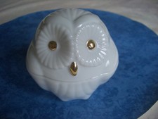 Kleine Deko Fine China Porzellan Deckeldose  Geschenkdose Schmuckdose Eule