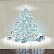 Weihnachten Rustikale Gardine Xmas Tree Presents