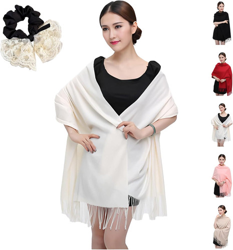 Pashmina schal damen weiß - pashmina,