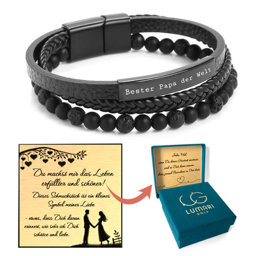 Herren armband schwarz - armband, leder