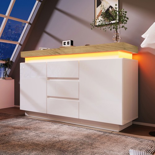 Hochglanz led sideboard - led,