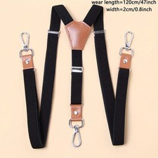 Hosenträger Herren extra Stark  Einfarbige 3-Schnallen Elastische Hosen/1