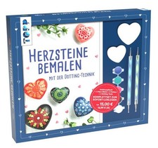 Kreativ-Set Herz-Steine bemalen mit der Dotting-Technik Anleitungsbuch mit Grund