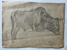 Rind - 1923 Portrait-Skizze - signiert - Art Deco Maler Münchner Schule