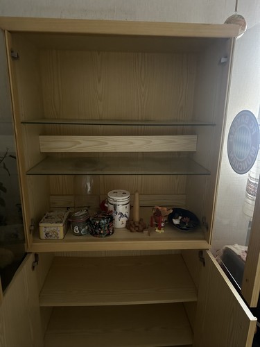 Glas vitrine und - glas,