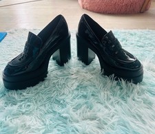 Blockabsatz Plateau Schuhe schwarz Lack 36 Neu