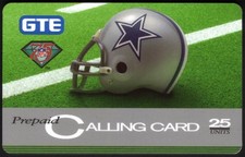25U NFL 75. Jubiläum Football Helm Serie: Dallas Cowboys Helm Telefonkarte