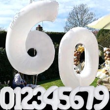 FOLIENBALLONS ZAHLEN WEISS -