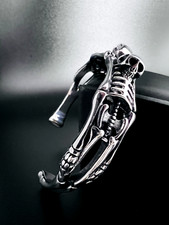 Skelett Totenkopf Armreif Edelstahl Armband Wikinger Pirat Knochen Biker 82