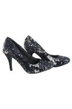LAURA LENTI Pumps Schwarz Pailletten Gr. 39 Absatz 10cm Glamourös Party Abend