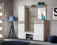 Flurgarderobe Garderoben Schuhschrank Wandpaneel GUSTAVO VIII Spiegel Hochglanz