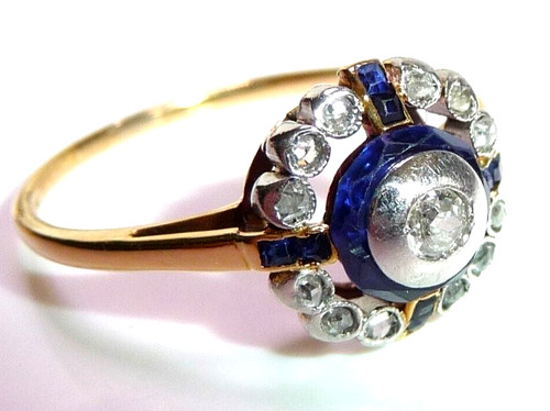 Ring antik 750 gold 22ct - gold, 0.22ct