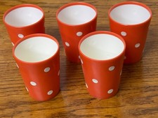 DDR Punktbecher rot  5 Stück