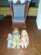  Strandkorb + 3 alte Simba /Martel Puppen