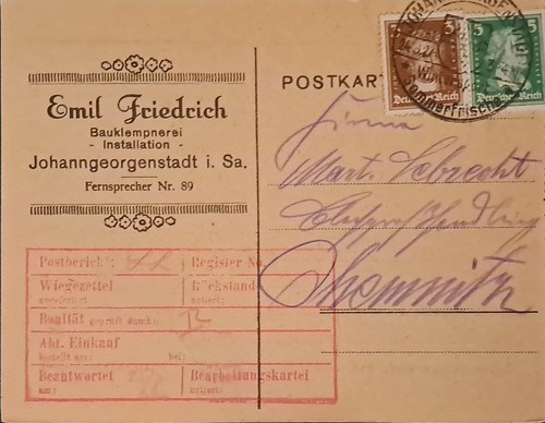 Tüte karte aus - , 07/19.