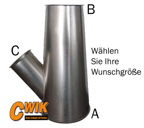 Abzweig mit bord - abzweig, 45°