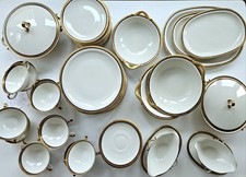 K&A Krautheim Selb Bavaria Elfenbein Goldrand blau für 12 Personen, 57 Teile 