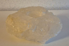 Bergkristall Quarz Kristall Druse Teelichthalter Stufe Geode Einzelstück 1,4Kg
