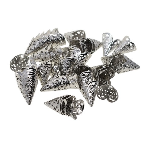 50pcs silber filigran kegel - 50pcs,