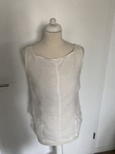 120% Lino Leinen Flax Oberteil Ibiza Blogger Vintage Top Creme Beige Beach