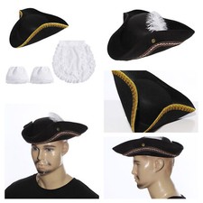 Unisex Piratenhut Maskerade Kappe Halloween Lätzchen Und Oversleeves Sets Weich