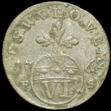 SACHSEN-WEIMAR-EISENACH: 6 Pfennig 1764 FS. ANNA AMALIA Vormund für KARL AUGUST.