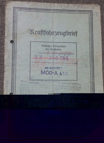 Kraftfahrzeugbrief triumph - kraftfahrzeugbrief,