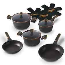 STONELINE® 11tlg Kochgeschirr Set Roségold 18-24cm Pfanne Topf Set IIWahl 22212