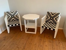 2 Sessel & 1 Tisch Purkersdorf, Josef Hoffmann, Wittmann 80er Jahre Vintage