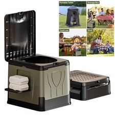 30L Campingtoilette Faltbar mit Deckel WC Mobile Toilette NotfallTrockentoilette