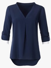 Bluse blau 50 Damen Longbluse