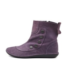 Kickers Damen Stiefeletten Stiefel Lila Leder Dekorative Knöpfe EU 40