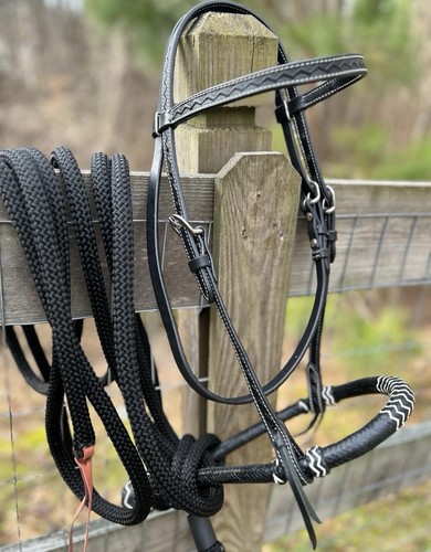 Bitless hackamore rawhide - hackamore,