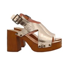 Clogs Leather Gold Comfortable